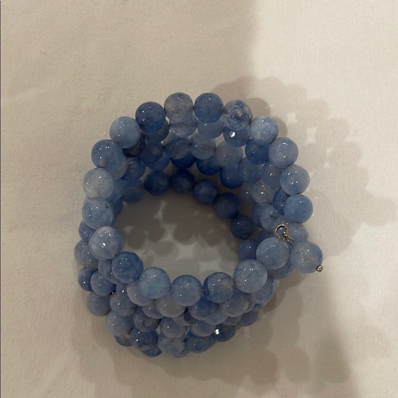 Blue Beaded Stretchy Bracelet - Picture 2 of 3
